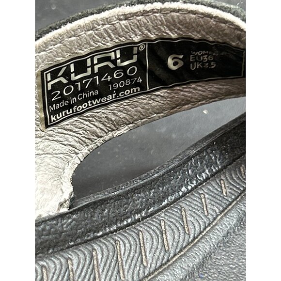 KURU Womens Leather Flip Flops With Arch Support Size 6 Black Sandals Casual Com - Picture 3 of 7